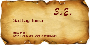 Sallay Emma névjegykártya